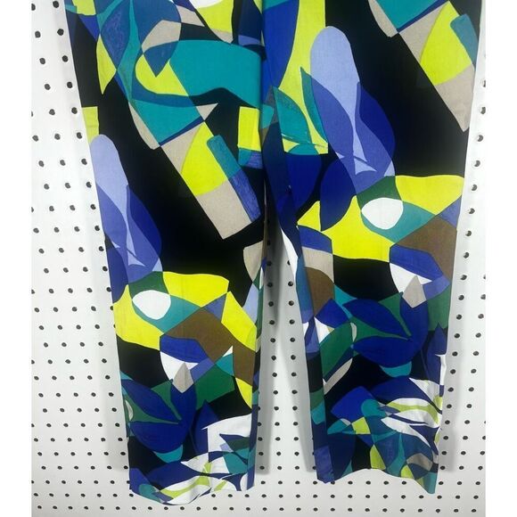 Joseph Ribkoff pantacourt geo floral printed cropped pants size 6 - Picture 6 of 13